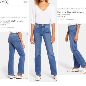 NYDJ Medium Wash Straight Leg Jeans 10
